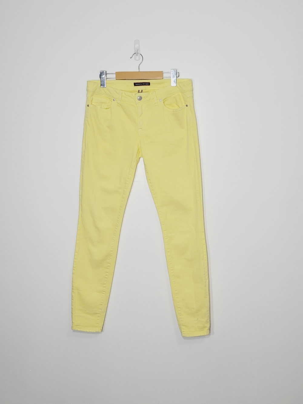 Tommy Hilfiger Yellow Skinny Denim Cotton Jeans Pockets Belt Loops Size 6